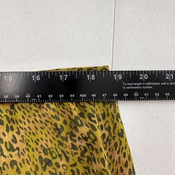 Norton Mcnaughton Woman 18W Leopard Print Midi Skirt Polyester Green & Yellow - Picture 4 of 9